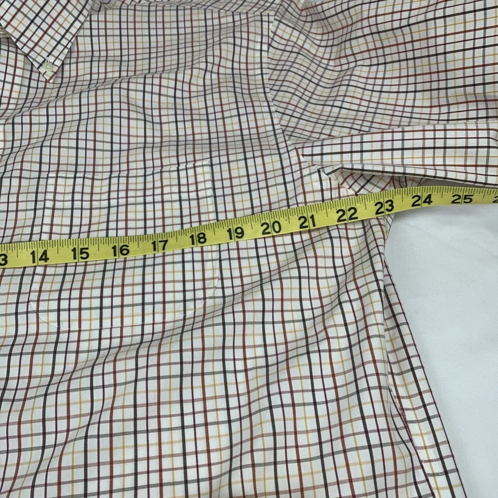 Brooks Brothers Men's Med Long Sleeve Checked Dress Shirt Cotton Non Iron‎